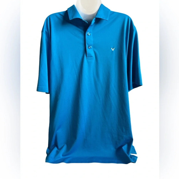 Men’s Callaway Opti-Dry Golf Polo, Size Large, Pacific Blue - Picture 1 of 5